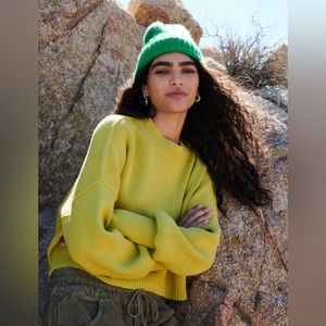 Free People Easy Street Pullover- Lime Size Small